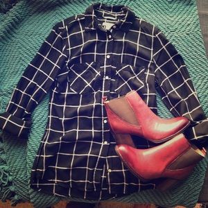 Button Down Plaid Blouse XS